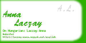 anna laczay business card